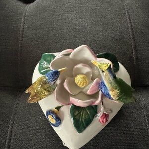 Portmeirion Ceramic Heart with Birds and Flowers